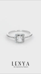 LENYA แหวน CZ Diamondlike เสริมบุคลิกและความมั่นใจ ขนาด 4 มิล ตัวเรือนเงินแท้925 ชุบทองคำขาว