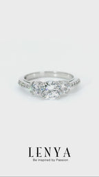 LENYA แหวน CZ Diamondlike เสริมบุคลิกและความมั่นใจ ตัวเรือนเงินแท้925 ชุบทองคำขาว