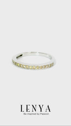 LENYA แหวน  ETERNAL ประดับด้วย SWAROVSKI ZIRCONIA สีเหลืองแฟนซี บนตัวเรือนเงินแท้ชุบทองคำขาวแท้ สวยคลาสสิค