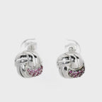 LENYA ต่างหู พลอยสีชมพู จากSwarovski  เสริมลุคสวยหรูโดดเด่น ขนาด 1.25 ตัวเรือนเงินแท้925 ชุบทองคำขาว