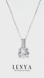 LENYA จี้ CZ จาก Swarovski เสริมลุคเรียบหรูโดดเด่น ขนาด 8 มิล ตัวเรือนเงินแท้925 ชุบทองคำขาว