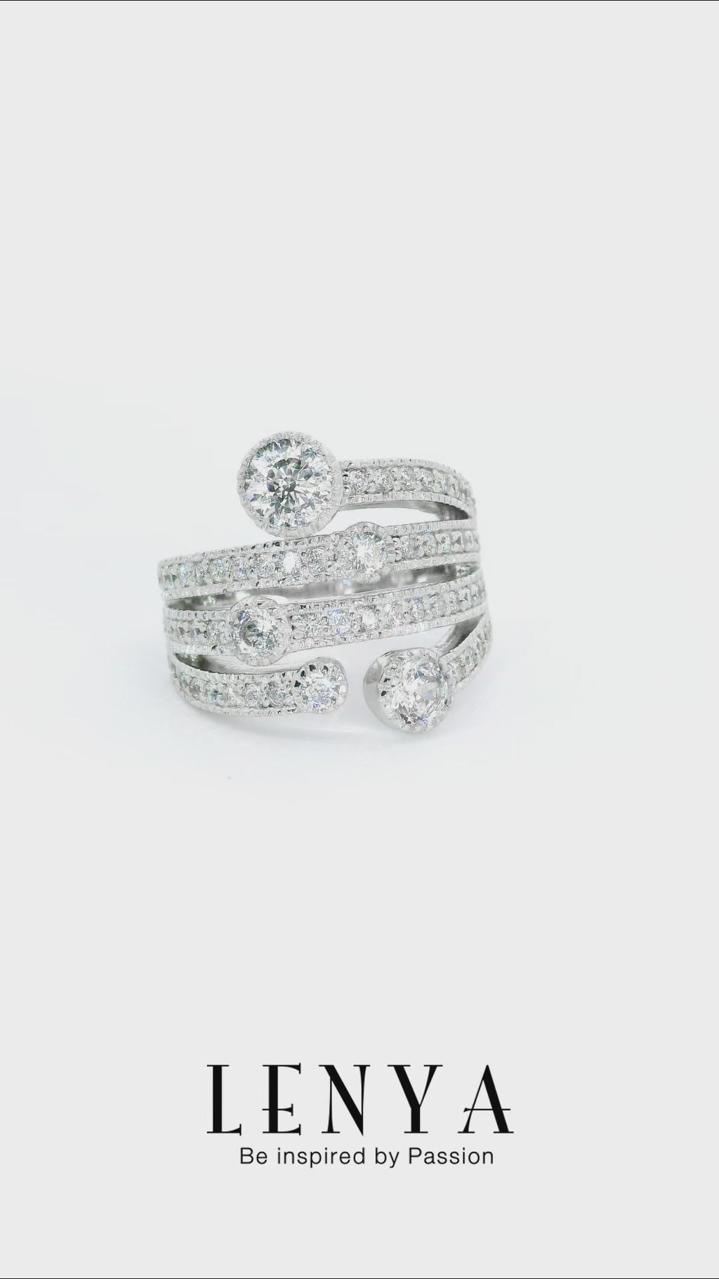 LENYA แหวน CZ DiamondLike เสริมลุคเรียบหรู ขนาด 5 มิล ตัวเรือนเงินแท้925 ชุบทองคำขาว
