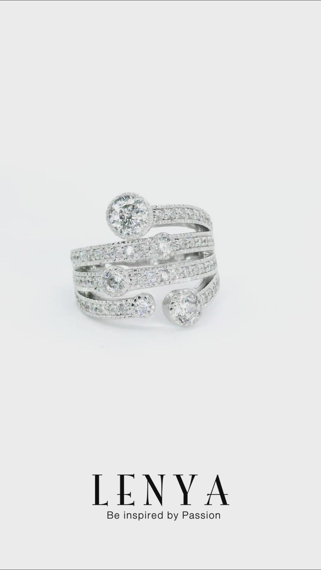 LENYA แหวน CZ DiamondLike เสริมลุคเรียบหรู ขนาด 5 มิล ตัวเรือนเงินแท้925 ชุบทองคำขาว