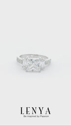 LENYA แหวน CZ Diamondlike เสริมบุคลิกและความมั่นใจ ขนาด 7 มิล ตัวเรือนเงินแท้925 ชุบทองคำขาว