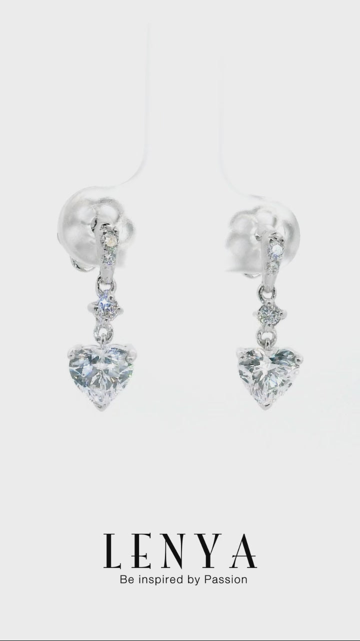LENYA ต่างหู CZ DiamondLike สวยสง่ามีสไตล์ ขนาด 6 มิล บนตัวเรือนเงินแท้925 ชุบทองคำขาว