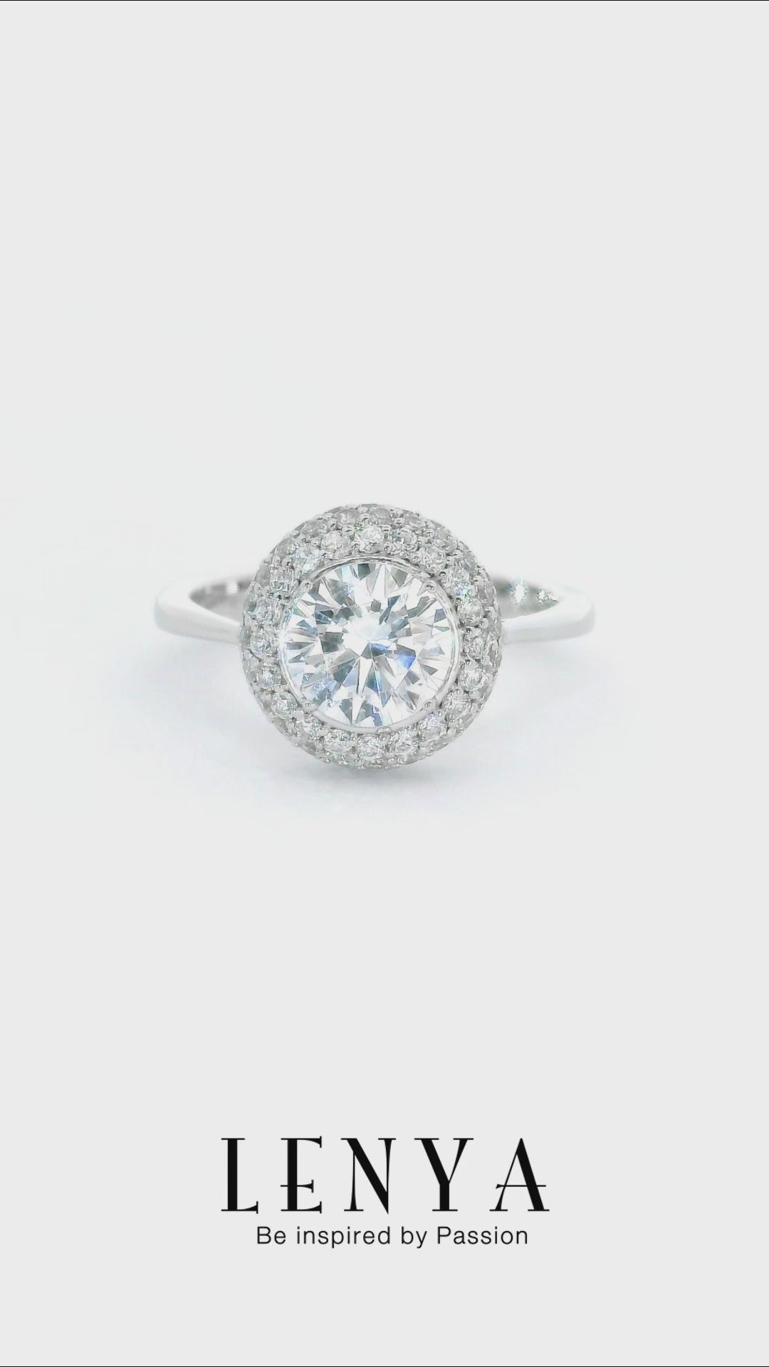LENYA แหวน CZ จาก Swarovski เสริมลุคเรียบหรู ขนาด 6.50 มิล ตัวเรือนเงินแท้925 ชุบทองคำขาว