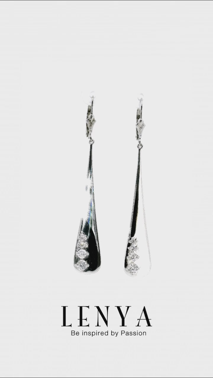 LENYA ต่างหู CZ Diamondlike เพิ่มความโดดเด่น ขนาด 3.50 มิล ตัวเรือนเงินแท้925 ชุบทองคำขาว
