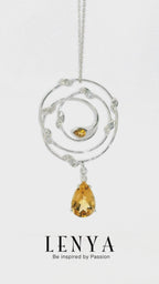 LENYA จี้พลอยซิทริน(Citrine) ดีไซน์น่ารักดูเก๋ไก๋ บนตัวเรือนเงินแท้ชุบทองคำขาว