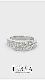 LENYA แหวน LENYA ETERNAL ประดับด้วย SWAROVSKI ZIRCONIA ดีไซน์เพชรแบบแถวคาบเกี่ยวกันดูสวยแบบคลาสสิคสุดๆ ตัวเรือนเงินแท้ชุบทองคำขาว