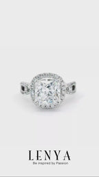 LENYA แหวน CZ Diamondlike เสริมบุคลิกและความมั่นใจ ขนาด 8 มิล ตัวเรือนเงินแท้925 ชุบทองคำขาว