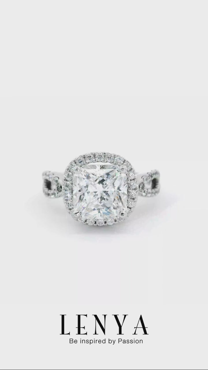 LENYA แหวน CZ Diamondlike เสริมบุคลิกและความมั่นใจ ขนาด 8 มิล ตัวเรือนเงินแท้925 ชุบทองคำขาว