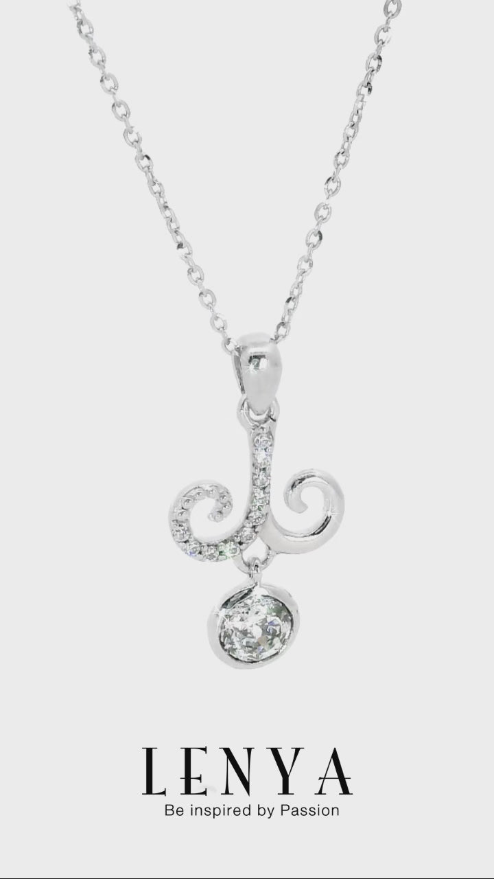 LENYA จี้ Zodiac CZ DiamondLike ประจำราศีเมษ เสริมลุคใส่สบาย ขนาด5มิล ตัวเรือนเงินแท้925 ชุบทองคำขาว