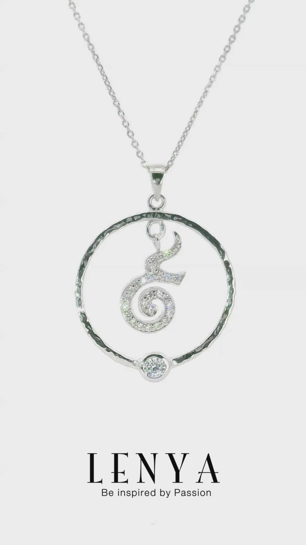 LENYA จี้ LenYa ดีไซน์เลข ๙  ไทย ประดับเพชร DiamondLike ตัวเรือนเงินแท้ชุบทองคำขาว