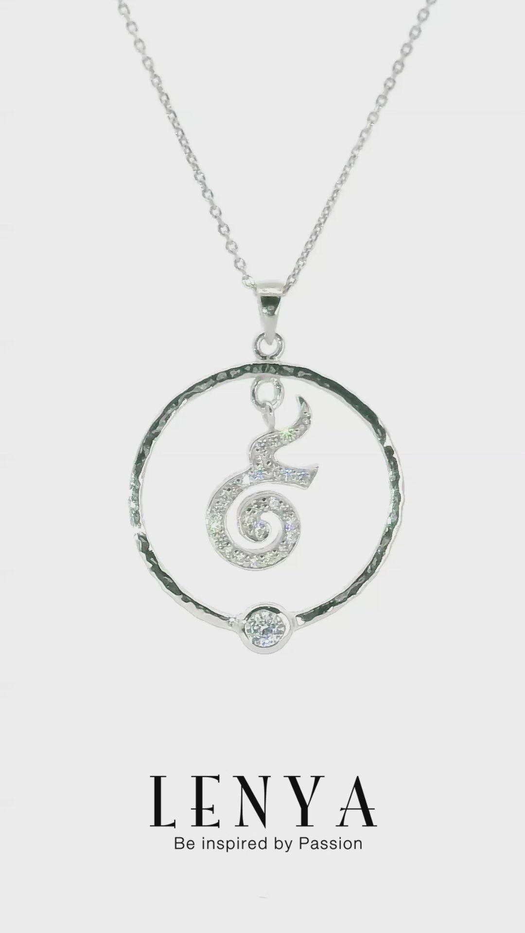 LENYA จี้ LenYa ดีไซน์เลข ๙  ไทย ประดับเพชร DiamondLike ตัวเรือนเงินแท้ชุบทองคำขาว