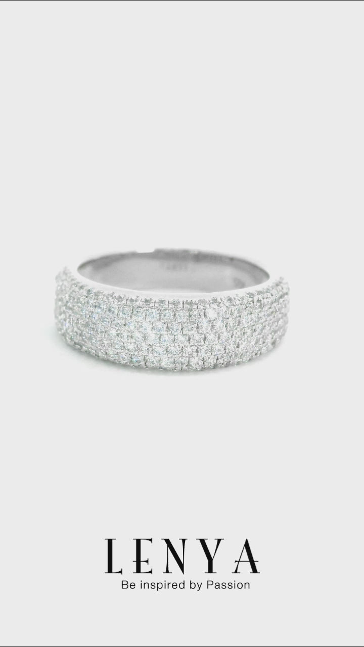 LENYA แหวน CZ จาก SWAROVSKI เสริมบุคลิกความหรูหรา ขนาด 1 มิล ตัวเรือนเงินแท้925 ชุบทองคำขาว