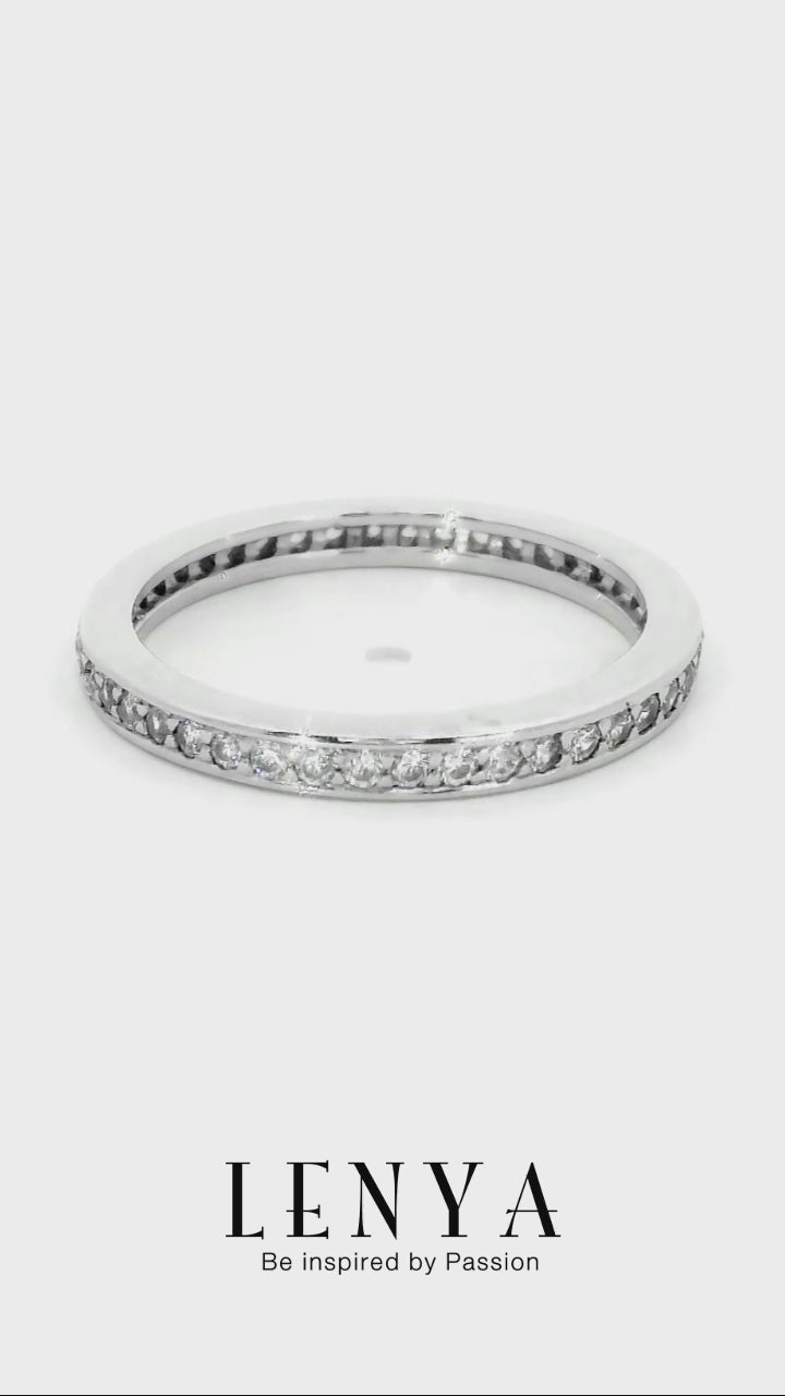 LENYA แหวน CZ Diamondlike เสริมบุคลิกและความมั่นใจ ขนาด 1.20 มิล ตัวเรือนเงินแท้925 ชุบทองคำขาว