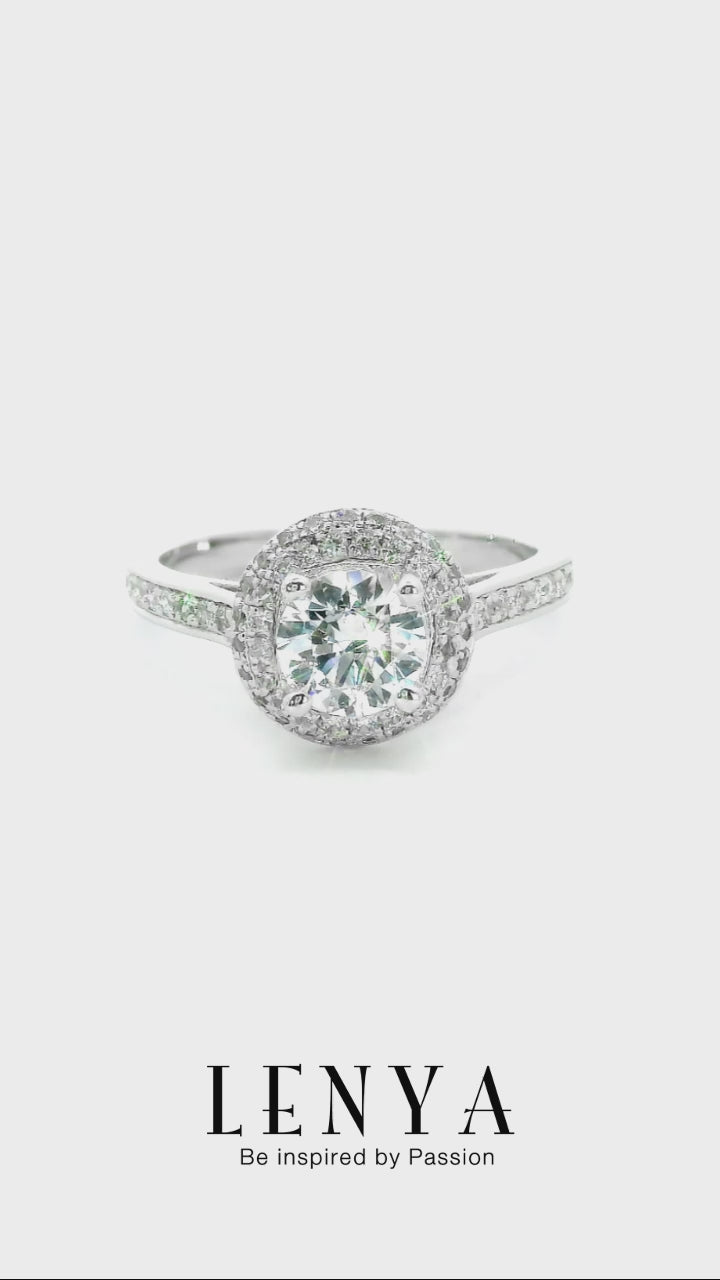 LENYA แหวน CZ Diamondlike เสริมบุคลิกและความมั่นใจ ขนาด 6 มิล ตัวเรือนเงินแท้925 ชุบทองคำขาว