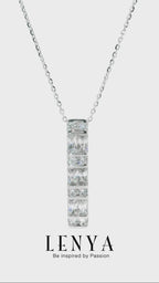 LENYA จี้ CZ  DiamondLike ดีไซน์เรียบหรูเสริมลุคเด่น ขนาด 4 มิล ตัวเรือนเงินแท้925 ชุบทองคำขาว