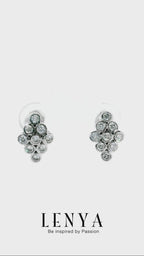 LENYA ต่างหู CZ DiamondLike  ดีไซน์เท่ห์ลุคหรูใส่ได้ทุกวัน ขนาด 2 มิล ตัวเรือนเงินแท้925 ชุบทองคำขาว