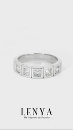 LENYA แหวน CZ DiamondLike ดีไซน์เรียบหรู ใส่ติดนิ้วได้ทุกวัน ตัวเรือนเงินแท้925 ชุบทองคำขาว