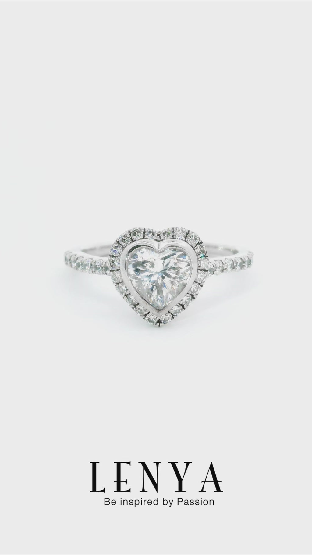 LENYA แหวน CZ DiamondLike ดีไซน์รูปหัวใจลุคหรู ขนาด 6 มิล ตัวเรือนเงินแท้925 ชุบทองคำขาว