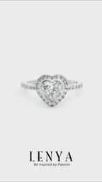 LENYA แหวน CZ DiamondLike ดีไซน์รูปหัวใจลุคหรู ขนาด 6 มิล ตัวเรือนเงินแท้925 ชุบทองคำขาว