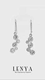 LENYA ต่างหู CZ จาก SWAROVSKI ใส่ได้ทุกวัน ดูหรูหรา ขนาด 5 มิล ตัวเรือนเงินแท้925 ชุบทองคำขาว