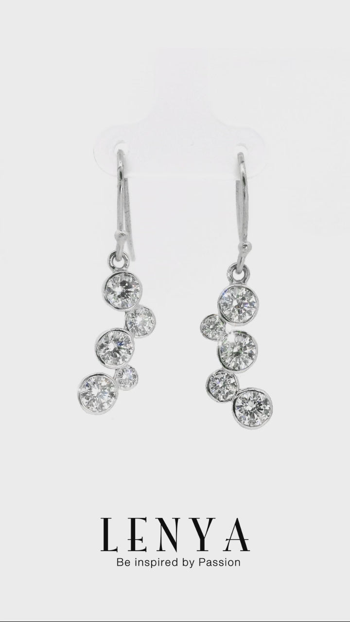 LENYA ต่างหู CZ จาก SWAROVSKI ใส่ได้ทุกวัน ดูหรูหรา ขนาด 5 มิล ตัวเรือนเงินแท้925 ชุบทองคำขาว
