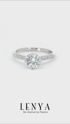LENYA แหวน CZ Diamondlike เสริมบุคลิกและความมั่นใจ ขนาด 5 มิล ตัวเรือนเงินแท้925 ชุบทองคำขาว