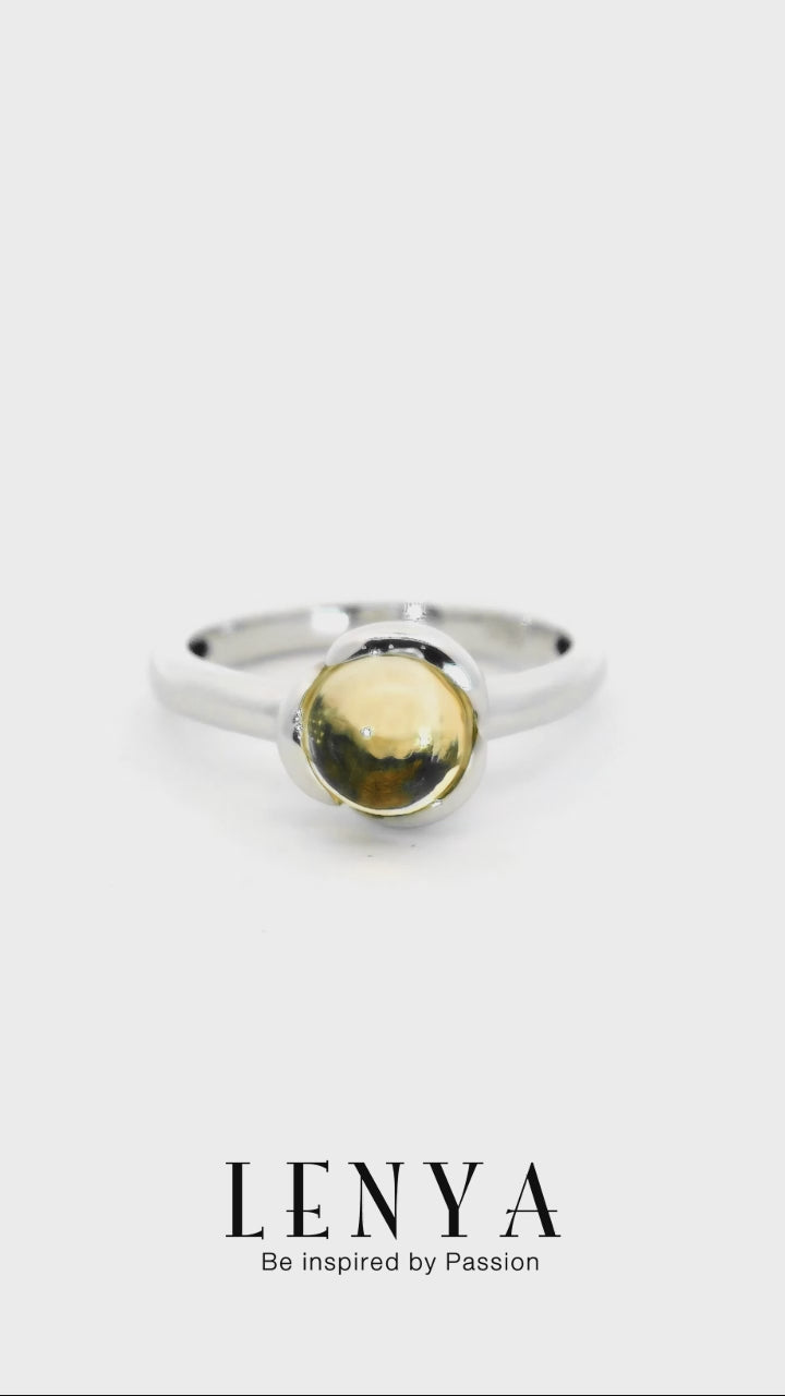 LENYA แหวนพลอยซิทริน (Citrine) เสริมสร้างทัศนคติ เพิ่มพลังทางสติปัญญา ช่วยปรับมองมุมให้เป็นเหตุเป็นผล ตัวเรือนเงินแท้ชุบทองคำขาว