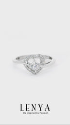 LENYA แหวน CZ สีขาว Diamondlike เสริมบุคลิกเพิ่มความมั่นใจ ขนาด 4 มิล ตัวเรือนเงินแท้925 ชุบทองคำขาว