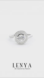 LENYA แหวน CZ Diamondlike เสริมบุคลิกและความมั่นใจ ตัวเรือนเงินแท้925 ชุบทองคำขาว