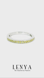 LENYA แหวน ETERNAL ประดับด้วย SWAROVSKI ZIRCONIA สีเหลืองทอง บนตัวเรือนเงินแท้ชุบทองคำขาวแท้ สวยคลาสสิค