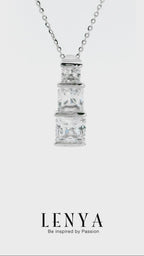 LENYA จี้ CZ  DiamondLike เสริมลุคสวยเก๋ได้ทุกงาน ขนาด 6.5 มิล ตัวเรือนเงินแท้925 ชุบทองคำขาว