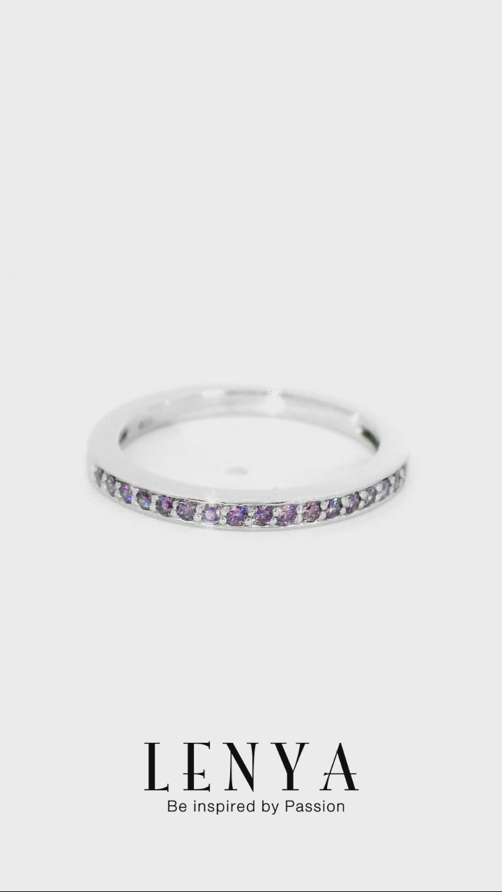 LENYA แหวน  ETERNAL ประดับด้วย SWAROVSKI ZIRCONIA สีม่วงแฟนซี บนตัวเรือนเงินแท้ชุบทองคำขาวแท้ สวยคลาสสิค
