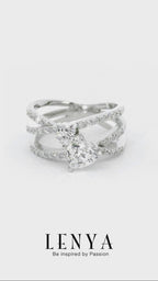 LENYA แหวน DiamondLike ทรงหัวใจ ขนาด 6 มิล และ 4 มิล ตัวเรือนเงินแท้ 925 ชุบทองคำขาว ดีไซน์ดั่งสองหัวใจที่สวมกอดกัน ใครที่หัวใจฉ่ำรัก ต้องใส่ค่ะ