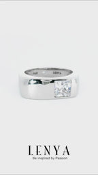 LENYA แหวน CZ DiamondLike เสริมลุคใส่สบายทุกวัน ขนาด 5.5 มิล ตัวเรือนเงินแท้925 ชุบทองคำขาว