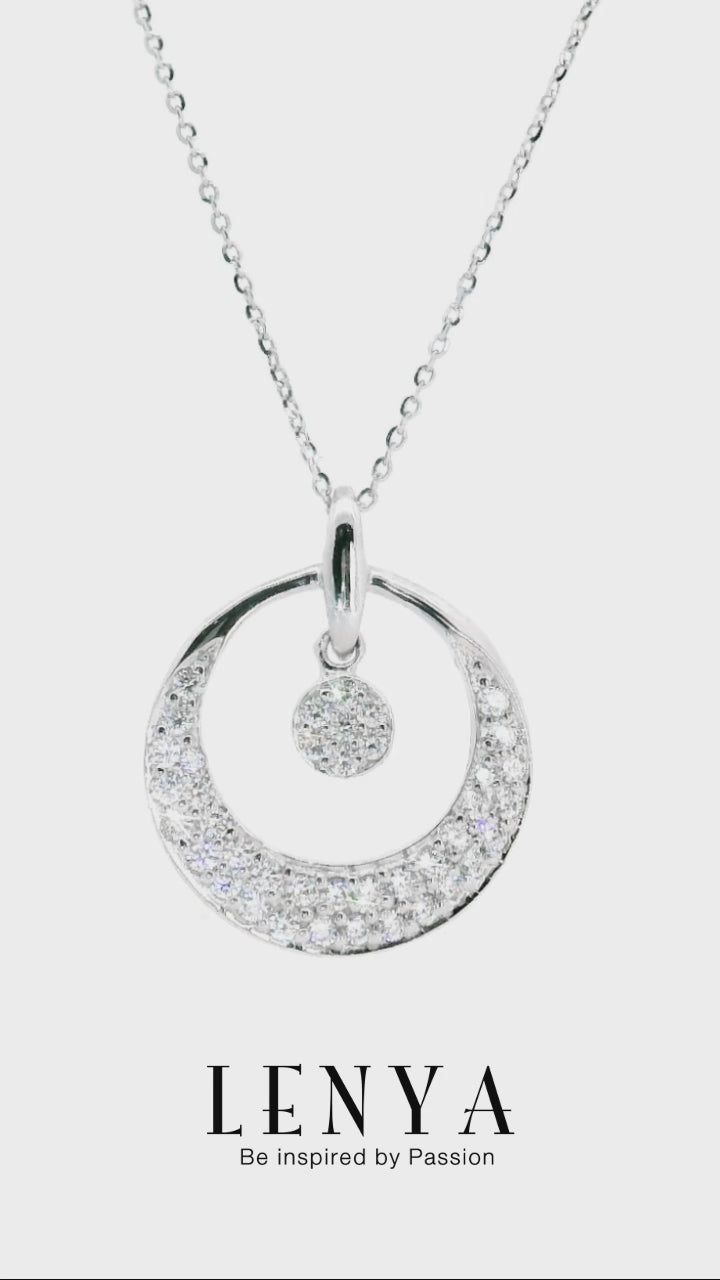 LENYA จี้ CZ สีขาว DiamondLike เสริมลุคใส่สบายทุกวัน ขนาด 1.5 มิล ตัวเรือนเงินแท้925 ชุบทองคำขาว