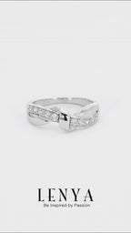LENYA แหวน CZ Diamondlike เสริมบุคลิกและความมั่นใจ ขนาด 2 มิล ตัวเรือนเงินแท้925 ชุบทองคำขาว