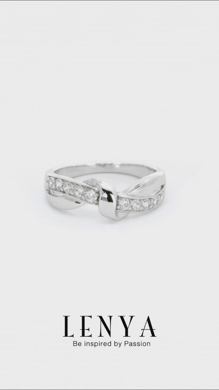 LENYA แหวน CZ Diamondlike เสริมบุคลิกและความมั่นใจ ขนาด 2 มิล ตัวเรือนเงินแท้925 ชุบทองคำขาว