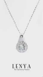 LENYA จี้ CZ จาก Swarovski เสริมลุคเรียบหรู ขนาด 6.50 มิล ตัวเรือนเงินแท้925 ชุบทองคำขาว