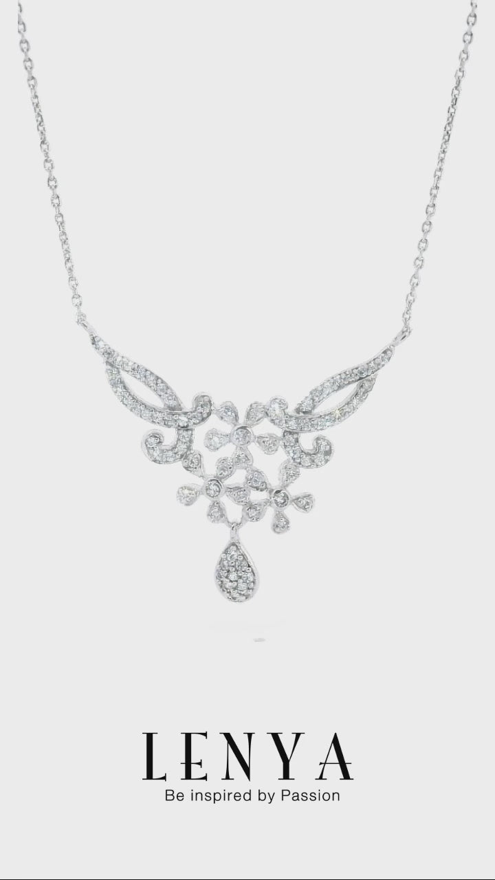 LENYA สร้อยคอ CZ DiamondLike เสริมลุคใส่สบายทุกวัน ตัวเรือนเงินแท้925 ชุบทองคำขาว