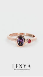 LENYA แหวน ETERNAL ประดับด้วย SWAROVSKI ZIRCONIA ดีไซน์น่ารักเรียบหรู ตัวเรือนเงินแท้ชุบสีพิ้งค์โกลด์ (Pink Gold)