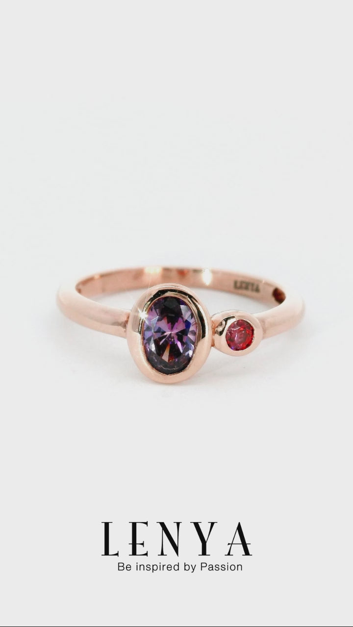 LENYA แหวน ETERNAL ประดับด้วย SWAROVSKI ZIRCONIA ดีไซน์น่ารักเรียบหรู ตัวเรือนเงินแท้ชุบสีพิ้งค์โกลด์ (Pink Gold)