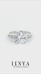 LENYA แหวน CZ สีขาวจาก SWAROVSKI เสริมบุคลิกความหรูหรา ขนาด 8 มิล ตัวเรือนเงินแท้925 ชุบทองคำขาว