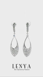 LENYA ต่างหู CZ จาก SWAROVSKI ทรงน่ารักเรียบง่ายแต่หรูหรา ขนาด 2 มิล ตัวเรือนเงินแท้925 ชุบทองคำขาว