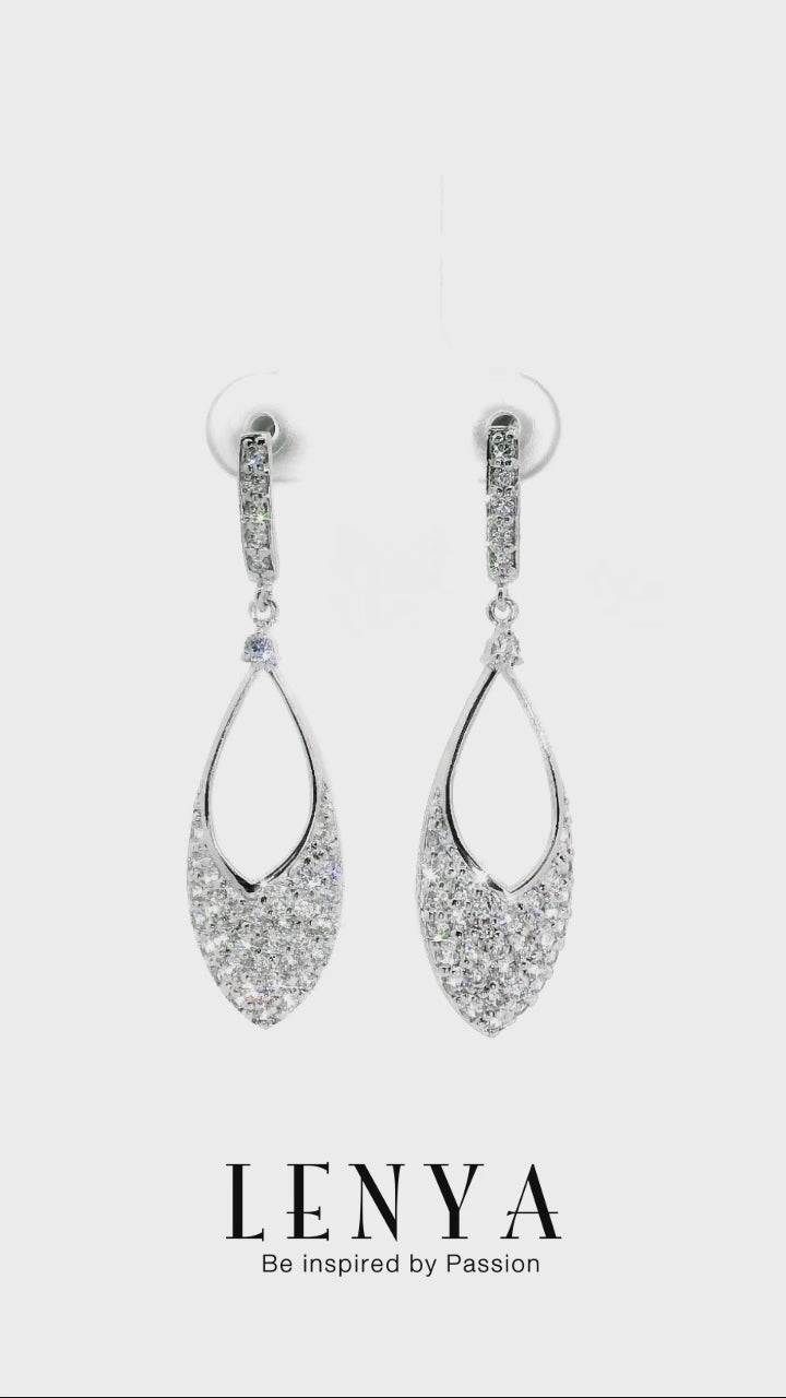 LENYA ต่างหู CZ จาก SWAROVSKI ทรงน่ารักเรียบง่ายแต่หรูหรา ขนาด 2 มิล ตัวเรือนเงินแท้925 ชุบทองคำขาว