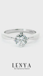 LENYA เครื่องประดับ  LENYA ETERNAL แหวนดีไซน์เรียบหรู ชูเดี่ยวประดับด้วย Swarovski Zirconia ตัวเรือนเงินแท้ชุบทองคำขาว