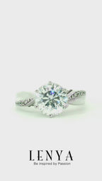 LENYA แหวน เพชร DiamondLike เม็ดใหญ่ ประดับด้วย Cubic Zirconia วิ่งโค้งเข้าหาใจกลางแหวน ให้ความรู้สึกสุดหรูพร้อมอ่อนโค้งภายในวงเดียว