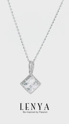LENYA จี้ CZ จาก Swarovski เสริมลุคเรียบหรู ขนาด 6 มิล ตัวเรือนเงินแท้925 ชุบทองคำขาว